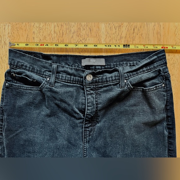 Levi’s 512 Perfectly Slimming Bootcut Denim Jeans Stretch Black Size 16 S/C - Picture 8 of 11